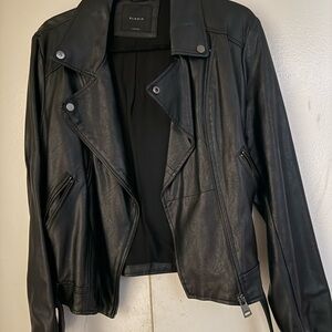 Elodie Black Leather Moto Jacket